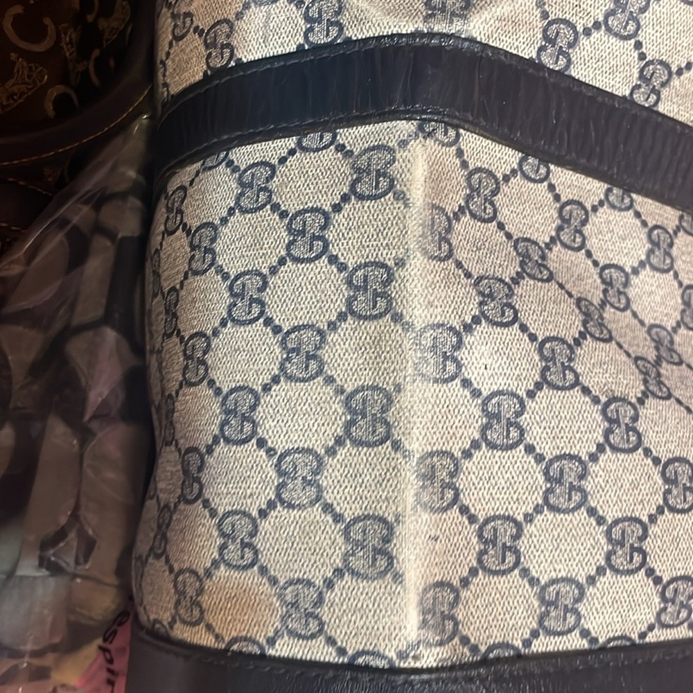 Gucci Navy Vintage Monogram GG. With COA - Picture 8 of 11